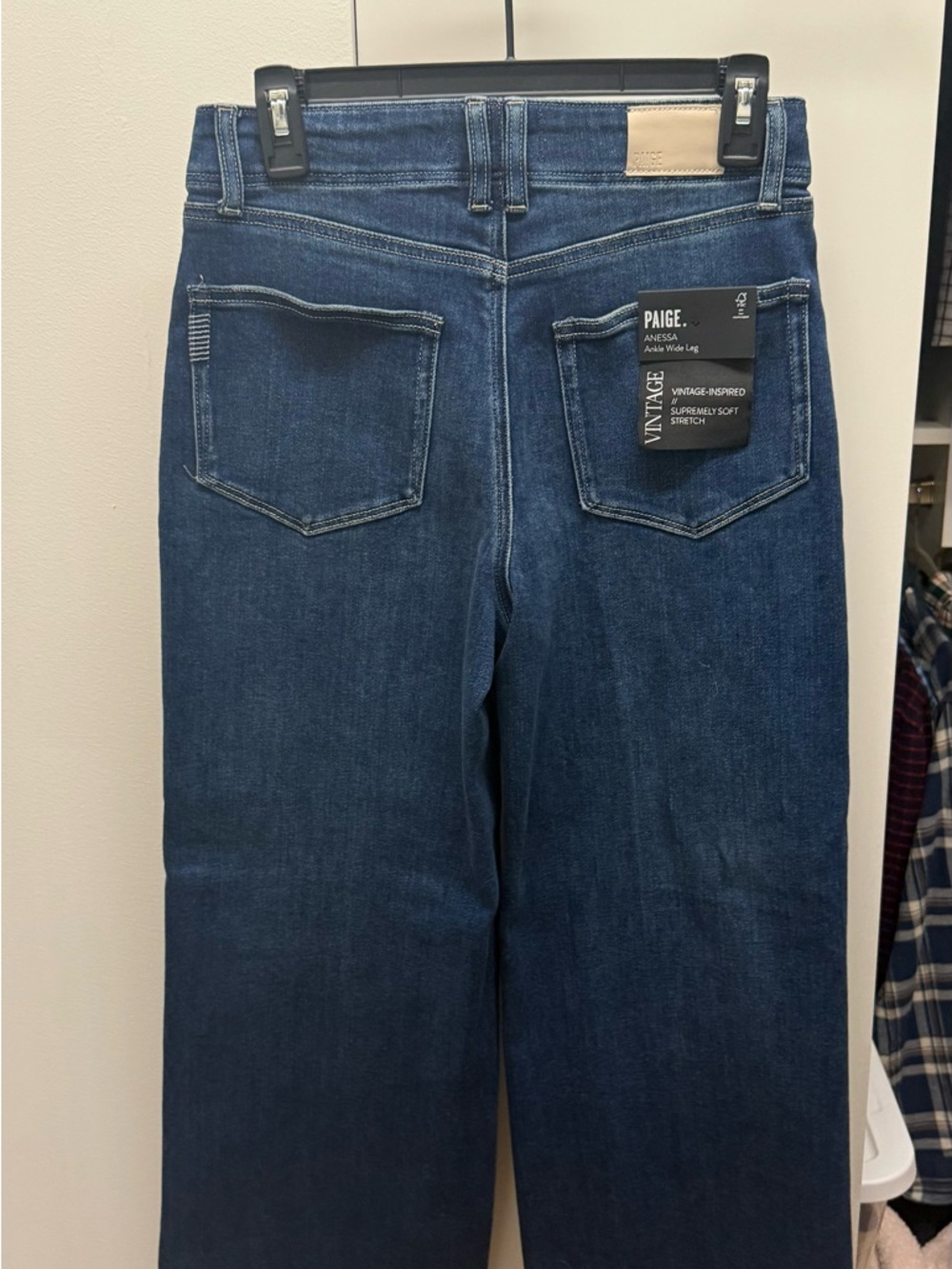 PAIGE Anessa Wide-Leg High-Rise Crop Jeans in Medium Blue Wash NWT - Picture 5 of 8